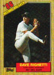 1987 Topps Baseball Cards      005      Dave Righetti RB#{Most saves& season